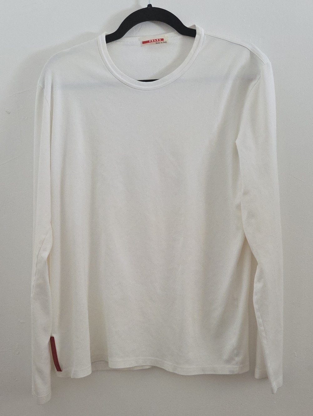 Prada White Long-Sleeve Crewneck Shirt